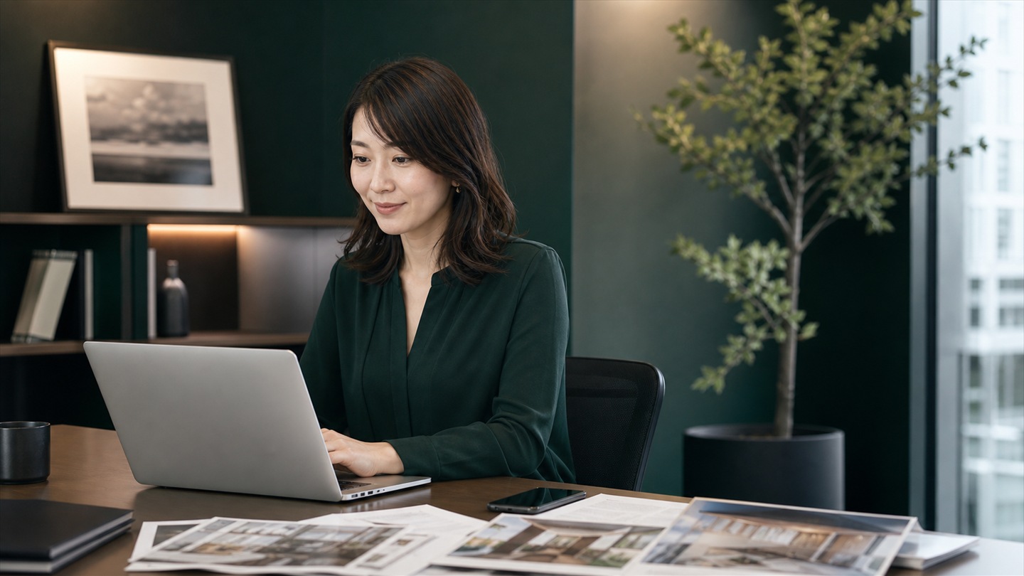日本人の不動産会社広報担当者イメージ