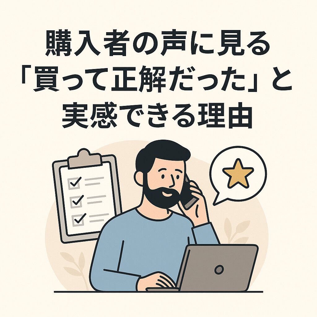 購入者の声に見る「買って正解だった」と実感できる理由