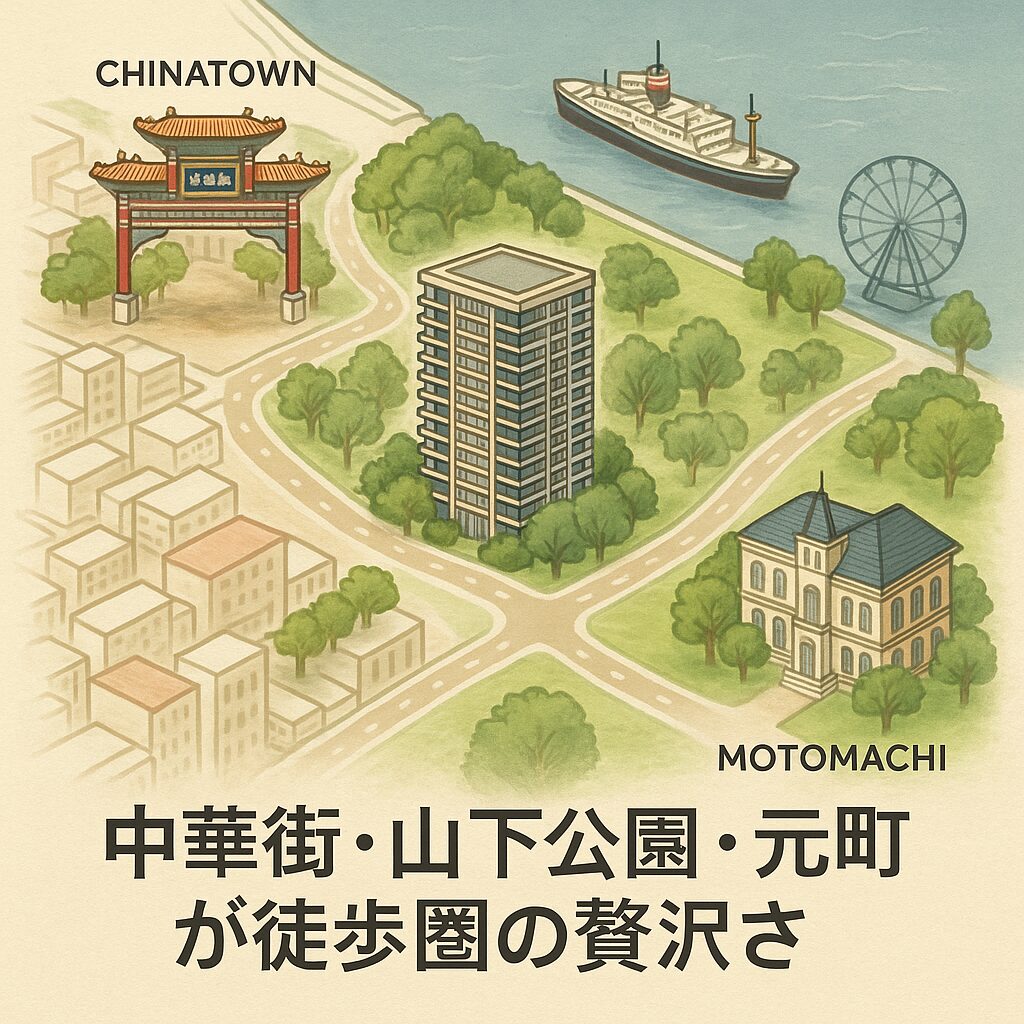中華街・山下公園・元町が徒歩圏の贅沢さ