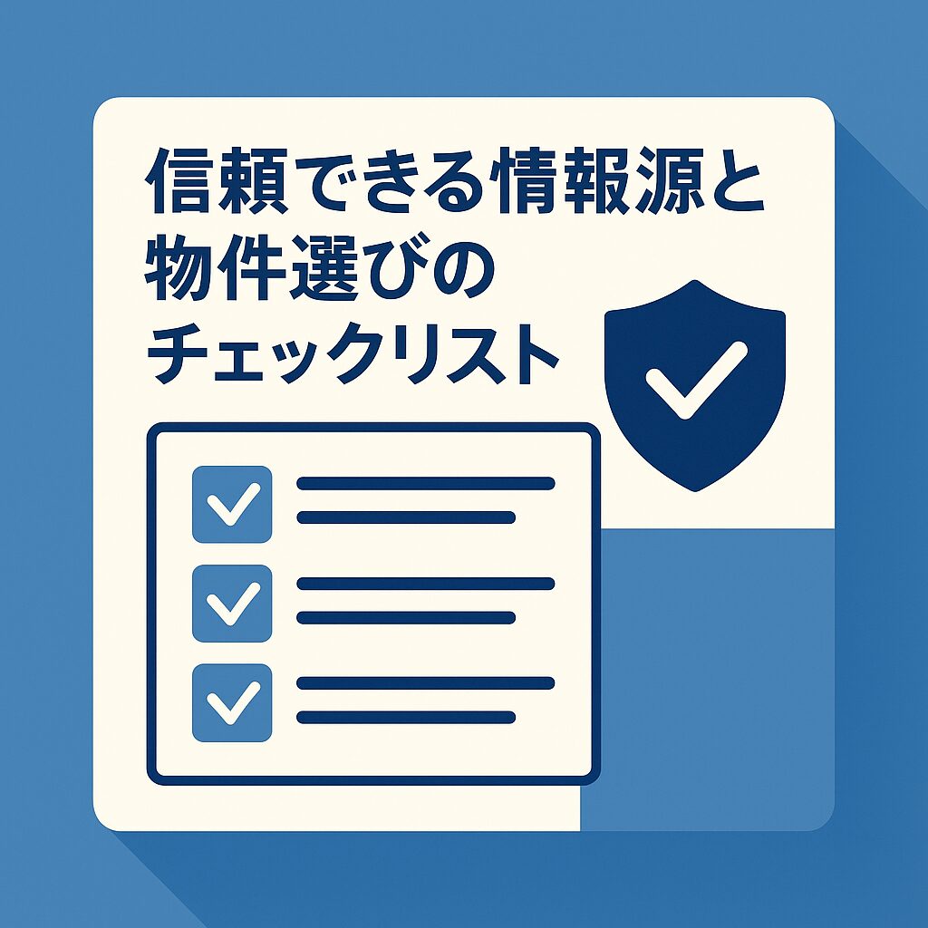 信頼できる情報源と物件選びのチェックリスト