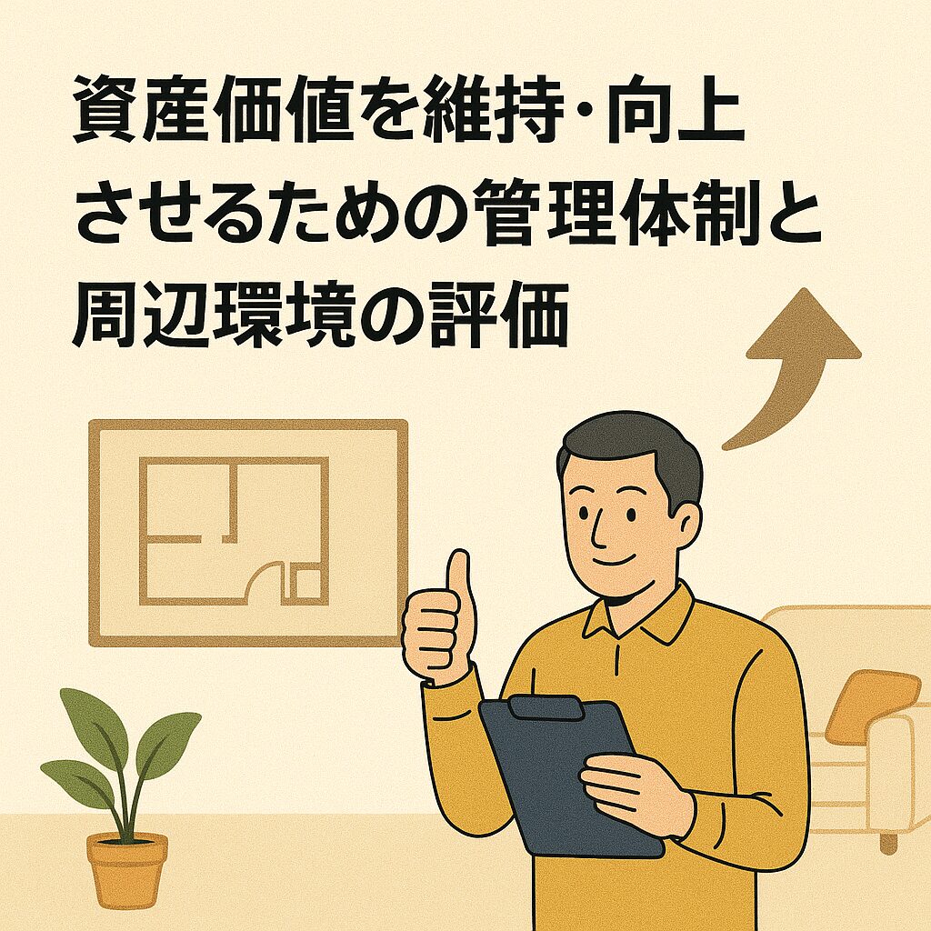 資産価値を維持・向上させるための管理体制と周辺環境の評価