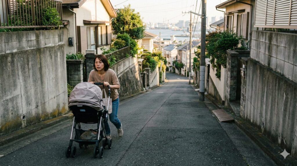 駅徒歩9分の坂道はきついかベビーカーや徒歩での移動難易度
