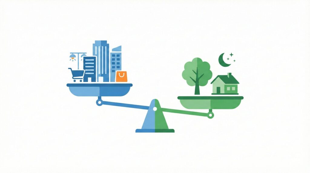 駅前の利便性と静かな住環境をどうバランスで捉えるか