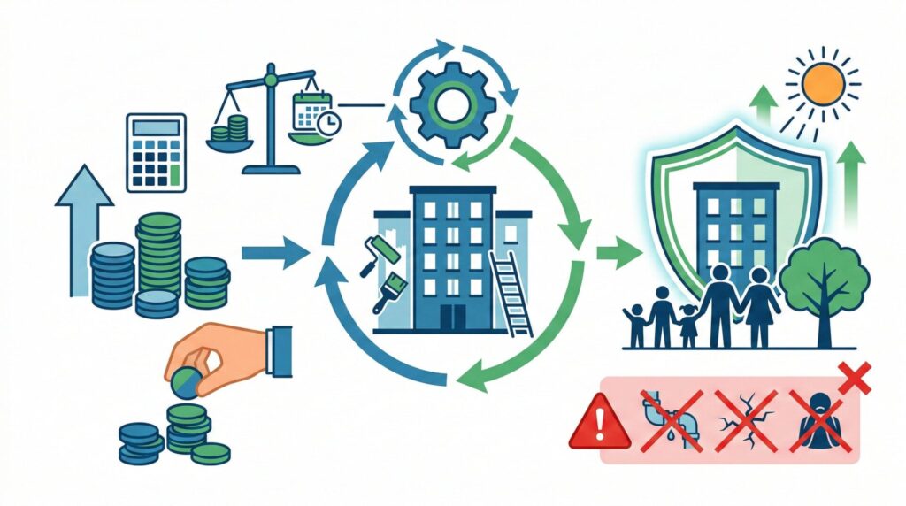積立金改定の履行履歴が合意形成能力の高さを示す指標となり得る点