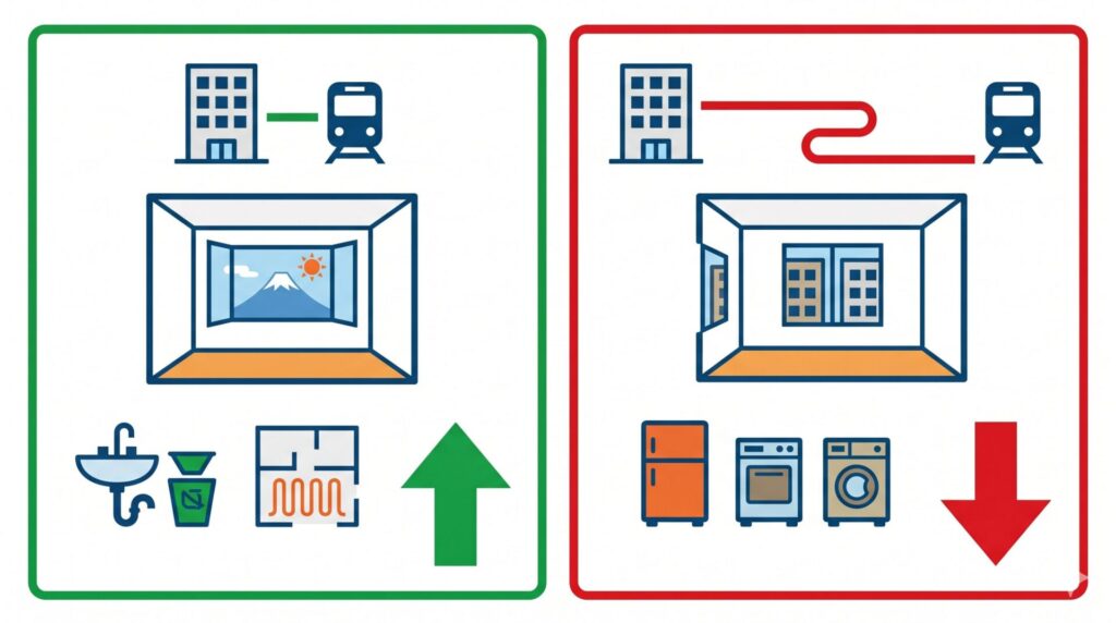 価格が伸びにくい住戸の共通点