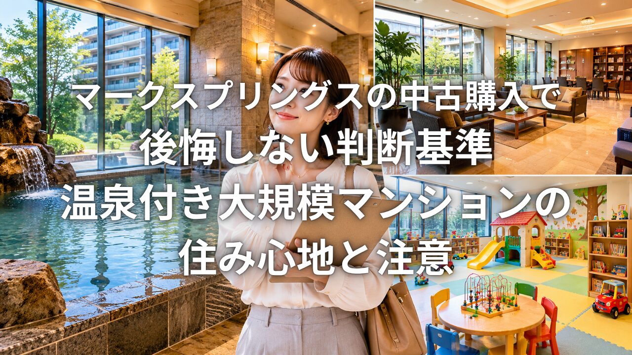 マークスプリングスの中古購入で後悔しない判断基準 温泉付き大規模マンションの住み心地と注意