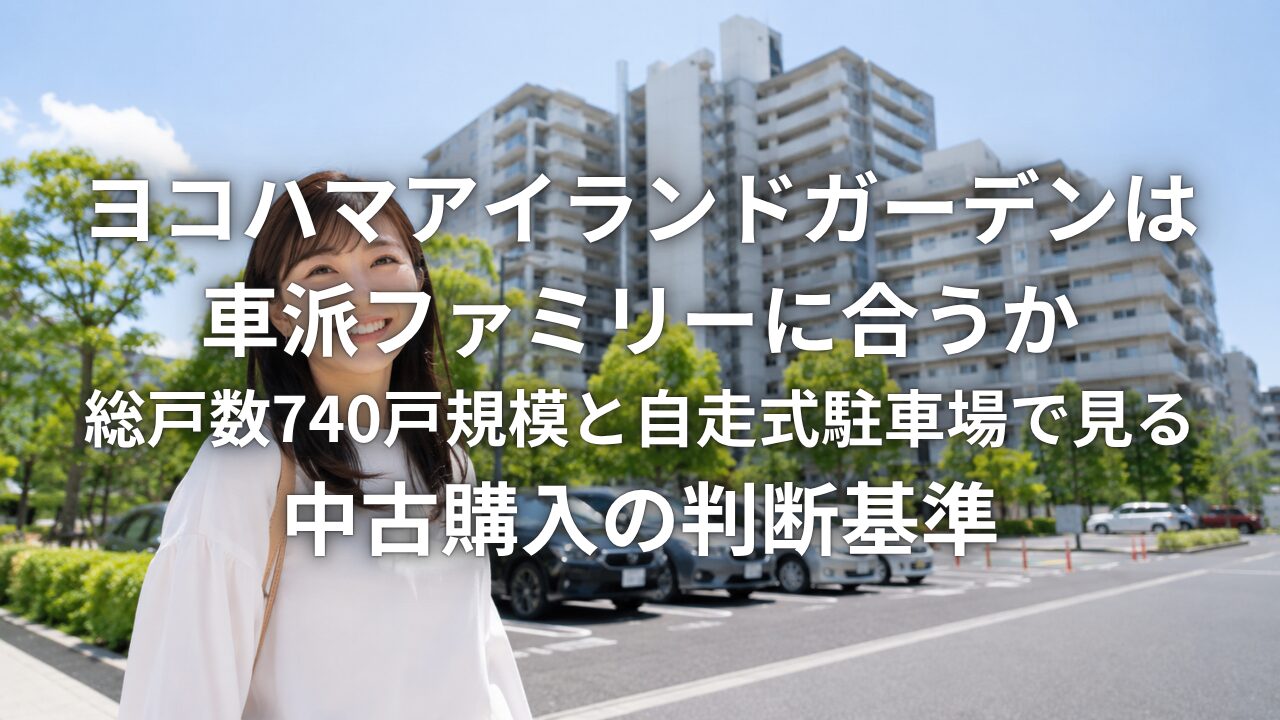 ヨコハマアイランドガーデンは車派ファミリーに合うか 総戸数740戸規模と自走式駐車場で見る中古購入の判断基準