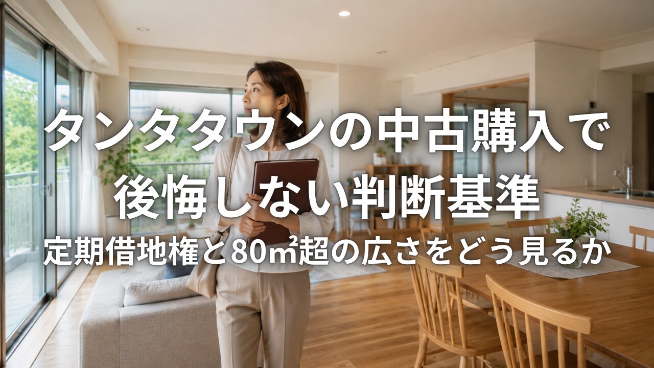 タンタタウンの中古購入で後悔しない判断基準 定期借地権と80㎡超の広さをどう見るか