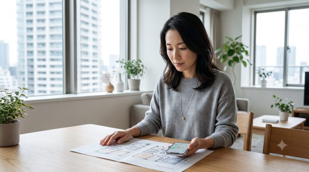 図面だけでは分からない生活動線と駅までの実質所要時間