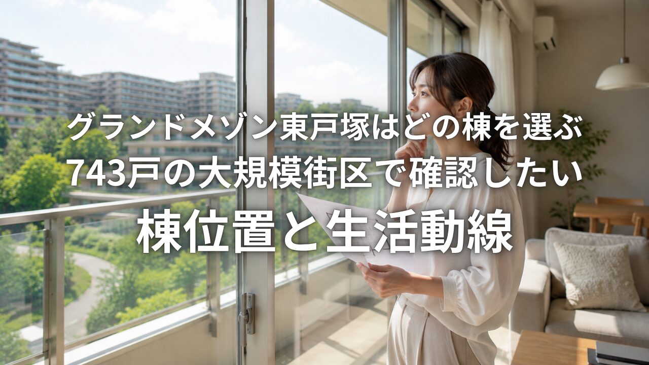 グランドメゾン東戸塚はどの棟を選ぶ 743戸の大規模街区で確認したい棟位置と生活動線