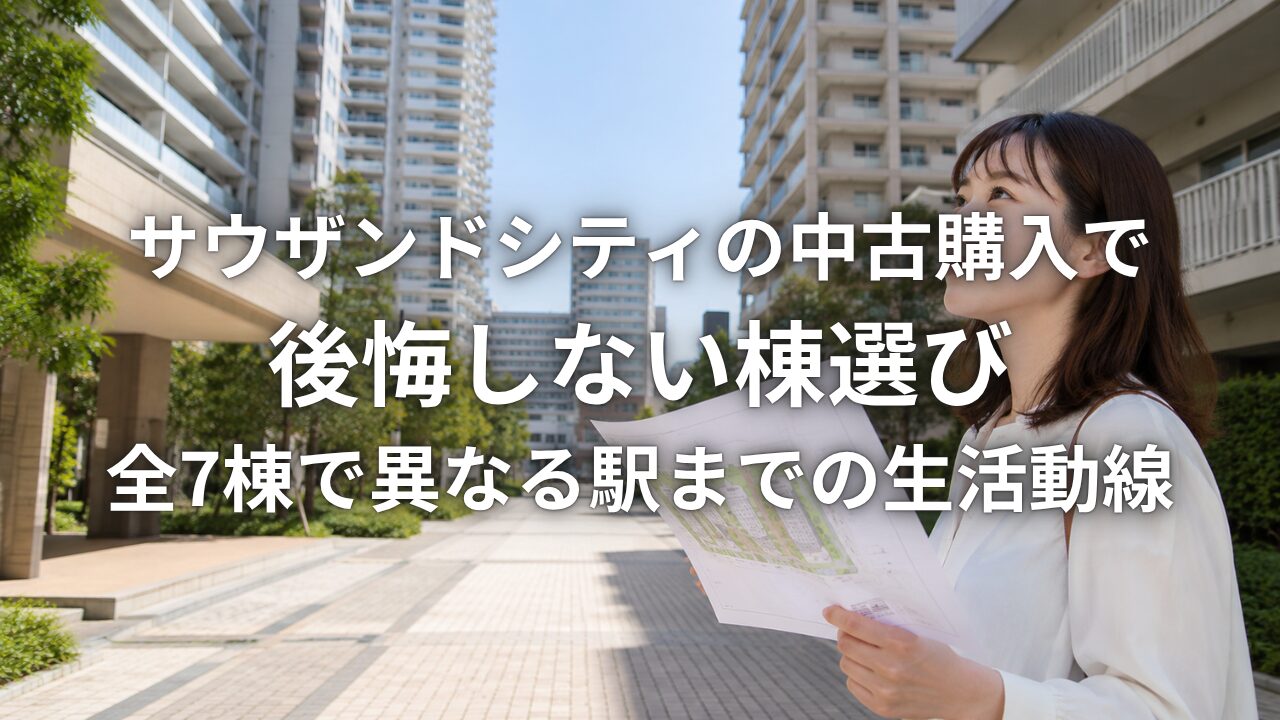 サウザンドシティの中古購入で後悔しない棟選び 全7棟で異なる駅までの生活動線